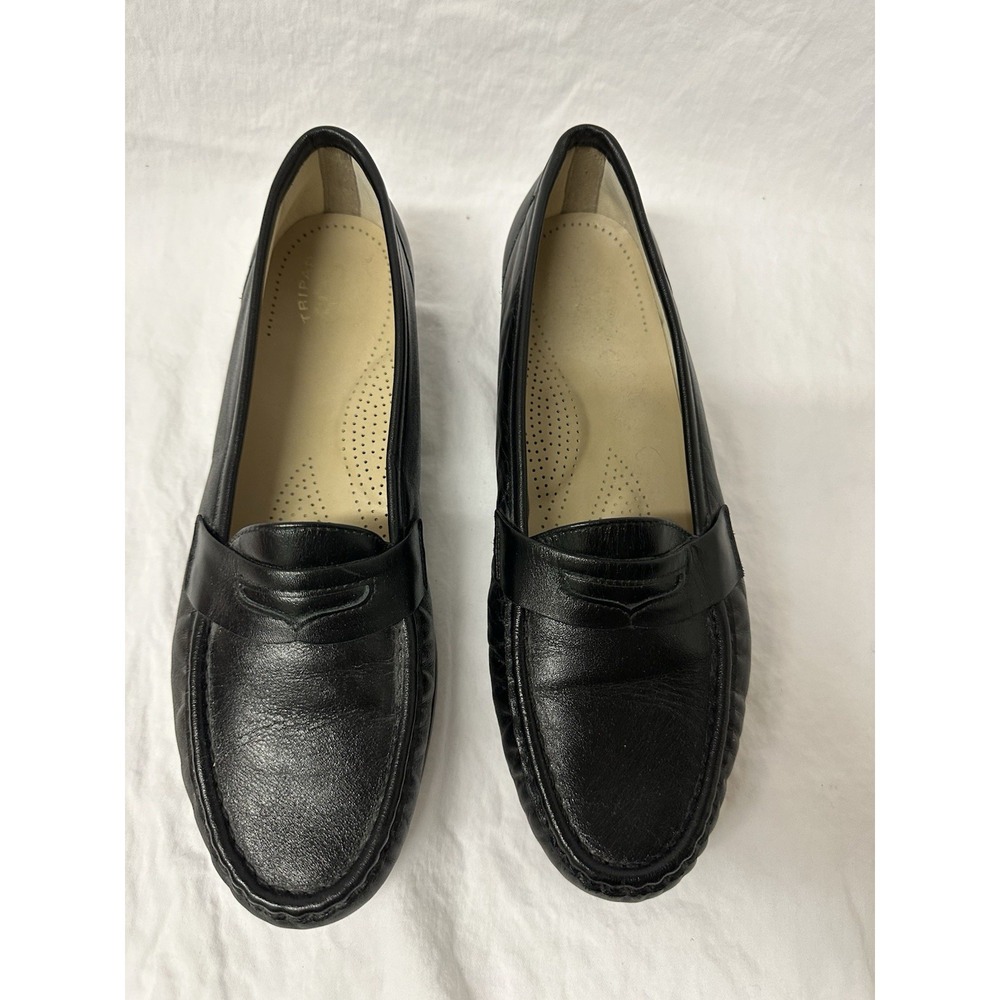 SAS Tripad Comfort Shoes Womens 10.5 Black Leather Penny Loafers Mocs